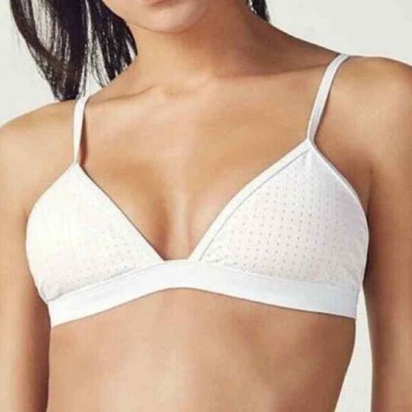 Fabletics White Perforated Triangle Bikini Top M - Picture 2 of 8